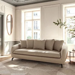 Canapé 3 Places|Canapé Convertible*alinea Canapé 3 places convertible en tissu doux tramé - Beige