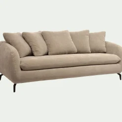 Canapé 3 Places|Canapé Convertible*alinea Canapé 3 places convertible en tissu doux tramé - Beige