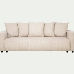 Canapé En Velours|Canapé 4 Places*alinea Canapé 4 places convertible en velours côtelé - roucas Beige