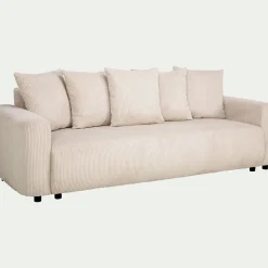 Canapé En Velours|Canapé 4 Places*alinea Canapé 4 places convertible en velours côtelé - roucas Beige
