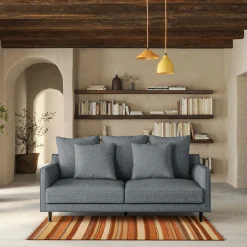 Canapé 3 Places*alinea Canapé 3 places convertible matelas Bultex tissu mixte - ardoise Gris