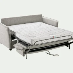 Canapé 3 Places*alinea Canapé 3 places convertible en tissu Sogno avec matelas densité 35kg/m3 - borie Gris