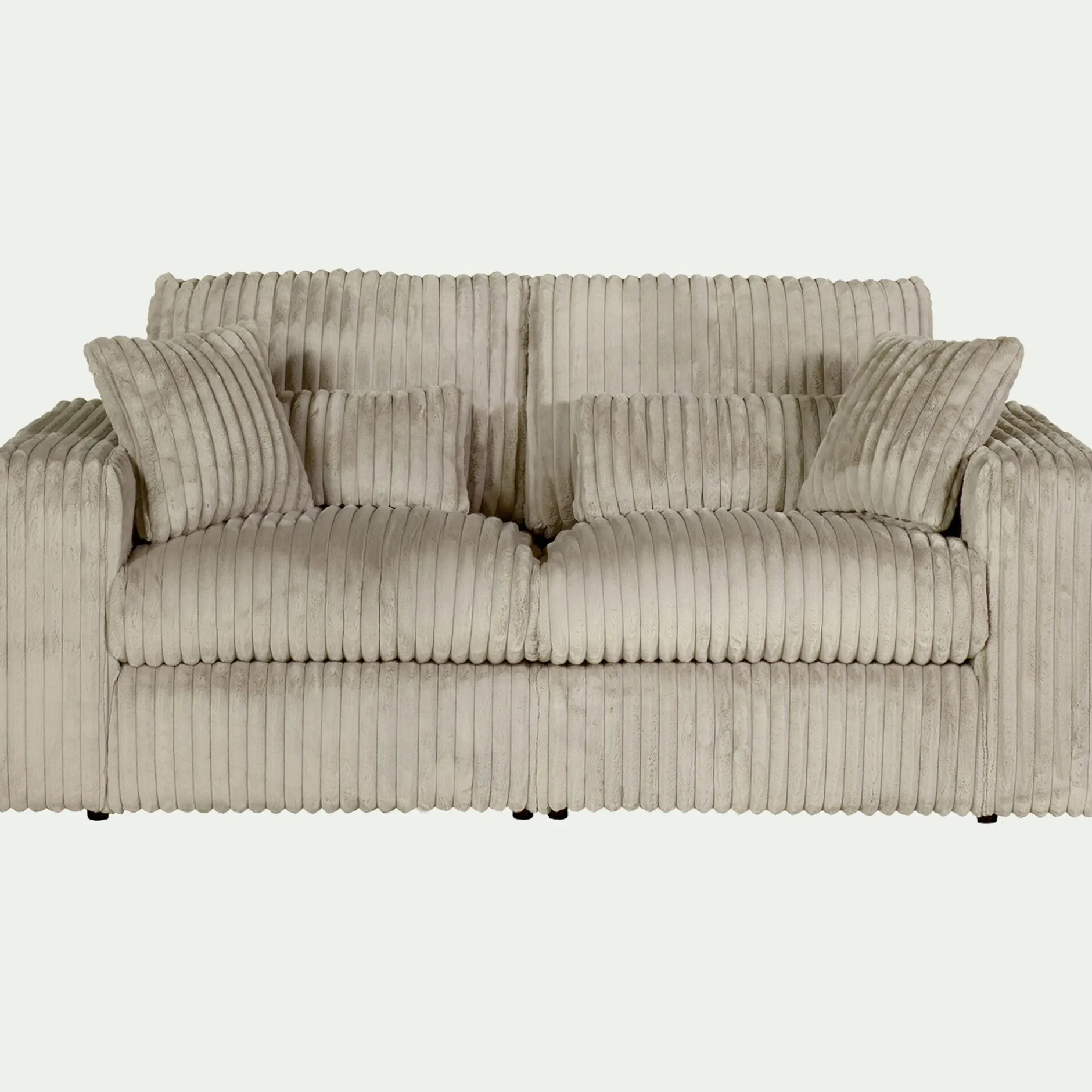 Canapé En Velours|Canapé 3 Places*alinea Canapé 3 places convertible en velours côtelé bita - blanc ventoux