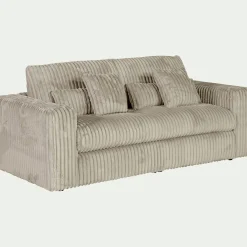 Canapé En Velours|Canapé 3 Places*alinea Canapé 3 places convertible en velours côtelé bita - blanc ventoux