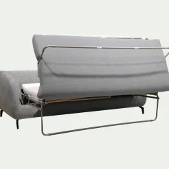 Canapé En Tissu|Canapé 4 Places*alinea Canapé 4 places convertible en tissu tramé piétement noir - ardoise Gris