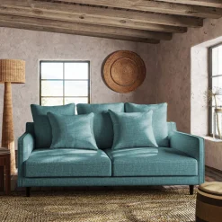 Canapé Convertible|Canapé Droit*alinea Canapé 3 places convertible en tissu - niolon Bleu