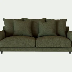 Canapé En Tissu|Canapé 3 Places*alinea Canapé 3 places droit conible matelas Bultex tissu joint - cedre Vert