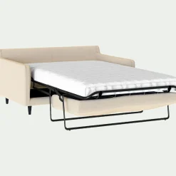 Canapé En Tissu|Canapé 2 Places*alinea Canapé 2 places droit convertible matelas Bultex en tissu joint - roucas Beige