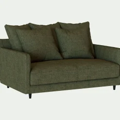 Canapé 2 Places*alinea Canapé 2 places droit conible matelas Bultex en tissu joint - cedre Vert