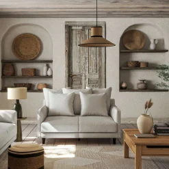 Canapé 2 Places*alinea Canapé 2 places droit convertible matelas Bultex en tissu joint - borie Gris