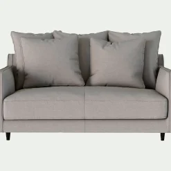 Canapé 2 Places*alinea Canapé 2 places droit convertible matelas Bultex en tissu joint - borie Gris