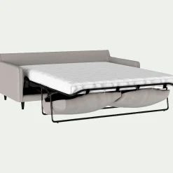 Canapé En Tissu|Canapé 3 Places*alinea Canapé 3 places droit convertible matelas Bultex tissu joint - borie Gris