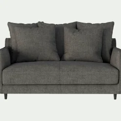 Canapé 2 Places*alinea Canapé 2 places droit convertible matelas Bultex en tissu joint - restanque Gris