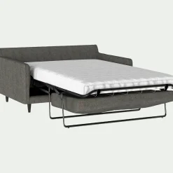 Canapé 2 Places*alinea Canapé 2 places droit convertible matelas Bultex en tissu joint - restanque Gris