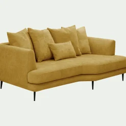 Canapé En Tissu|Canapé 3 Places*alinea Canapé 3 places fixe droit en tissu cannes - argan Jaune