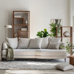 Canapé En Tissu|Canapé 5 Places*alinea Canapé 5 places fixe droit en tissu cannes - roucas Beige