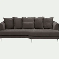 Canapé 5 Places*alinea Canapé 5 places fixe droit en tissu cannes - Marron