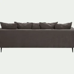 Canapé 5 Places*alinea Canapé 5 places fixe droit en tissu cannes - Marron