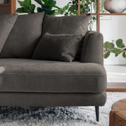 Canapé 5 Places*alinea Canapé 5 places fixe droit en tissu cannes - Marron