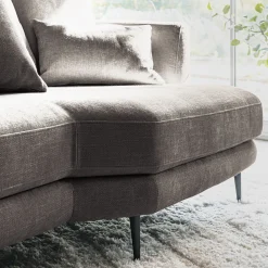 Canapé 5 Places*alinea Canapé 5 places fixe droit en tissu cannes - Marron