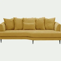 Canapé 5 Places*alinea Canapé 5 places fixe droit en tissu cannes - argan Jaune