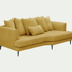 Canapé 5 Places*alinea Canapé 5 places fixe droit en tissu cannes - argan Jaune