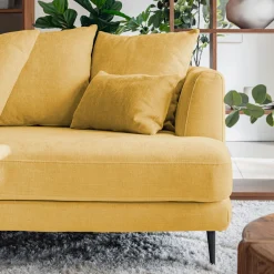 Canapé 5 Places*alinea Canapé 5 places fixe droit en tissu cannes - argan Jaune