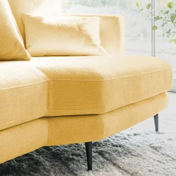 Canapé 5 Places*alinea Canapé 5 places fixe droit en tissu cannes - argan Jaune