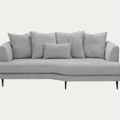 Canapé En Tissu|Canapé 3 Places*alinea Canapé 3 places fixe droit en tissu cannes - Gris