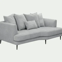 Canapé En Tissu|Canapé 3 Places*alinea Canapé 3 places fixe droit en tissu cannes - Gris