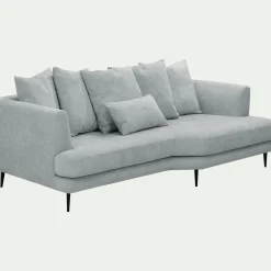 Canapé En Tissu|Canapé 5 Places*alinea Canapé 5 places fixe droit en tissu cannes - Gris