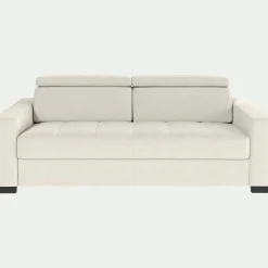 Canapé En Cuir|Canapé 3 Places*alinea Canapé 3 places fixe en cuir avec accoudoirs 20cm - Blanc