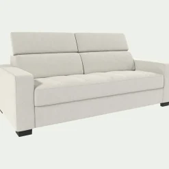 Canapé En Cuir|Canapé 3 Places*alinea Canapé 3 places fixe en cuir avec accoudoirs 20cm - Blanc