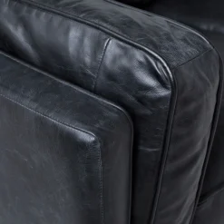 Canapé En Cuir|Canapé 3 Places*alinea Canapé 3 places fixe en cuir de vachette - Noir