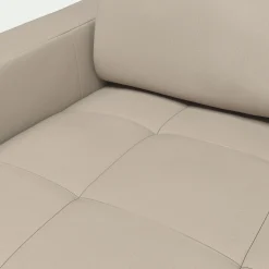 Canapé En Cuir|Canapé 2 Places*alinea Canapé 2 places fixe en cuir avec accoudoirs 15cm - Beige