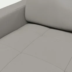 Canapé En Cuir|Canapé 2 Places*alinea Canapé 2 places fixe en cuir avec accoudoir 15cm - Gris borie