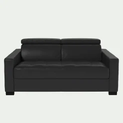 Canapé En Cuir|Canapé 2 Places*alinea Canapé 2 places fixe en cuir avec accoudoirs 15cm - brun terre d'ombre Marron