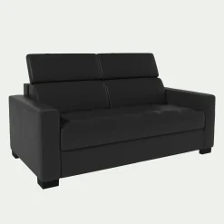 Canapé En Cuir|Canapé 2 Places*alinea Canapé 2 places fixe en cuir avec accoudoirs 15cm - brun terre d'ombre Marron