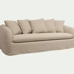 Canapé En Lin|Canapé 4 Places*alinea Canapé 4 places fixe en lin - alpilles Beige