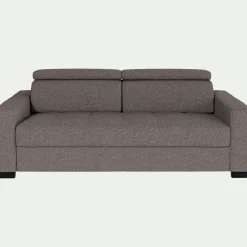 Canapé Fixe|Canapé Droit*alinea Canapé 3 places fixe en pop avec accoudoirs 20cm - taupe Gris