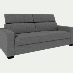 Canapé En Tissu|Canapé 3 Places*alinea Canapé 3 places fixe en pop avec accoudoirs 20cm - Gris