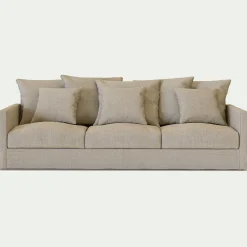Canapé En Lin|Canapé En Tissu*alinea Canapé 5 places fixe en tissu - alpilles Beige