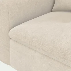 Canapé 3 Places*alinea Canapé 3 places fixe en tissu doux tramé - Beige