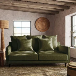 Canapé 3 Places*alinea Canapé 3 places fixe en tissu joint - cèdre Vert