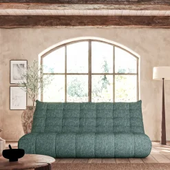 Canapé 4 Places|Canapé Modulable*alinea Canapé 4 places fixe en tissu chenille - calaluna Bleu