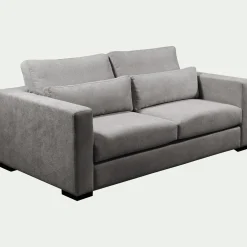Canapé 3 Places*alinea Canapé 3 places fixe en tissu Bloq - clair Gris