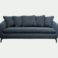 Canapé En Tissu|Canapé 3 Places*alinea Canapé 3 places fixe en tissu tramé - Bleu