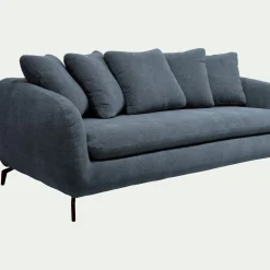 Canapé En Tissu|Canapé 3 Places*alinea Canapé 3 places fixe en tissu tramé - Bleu