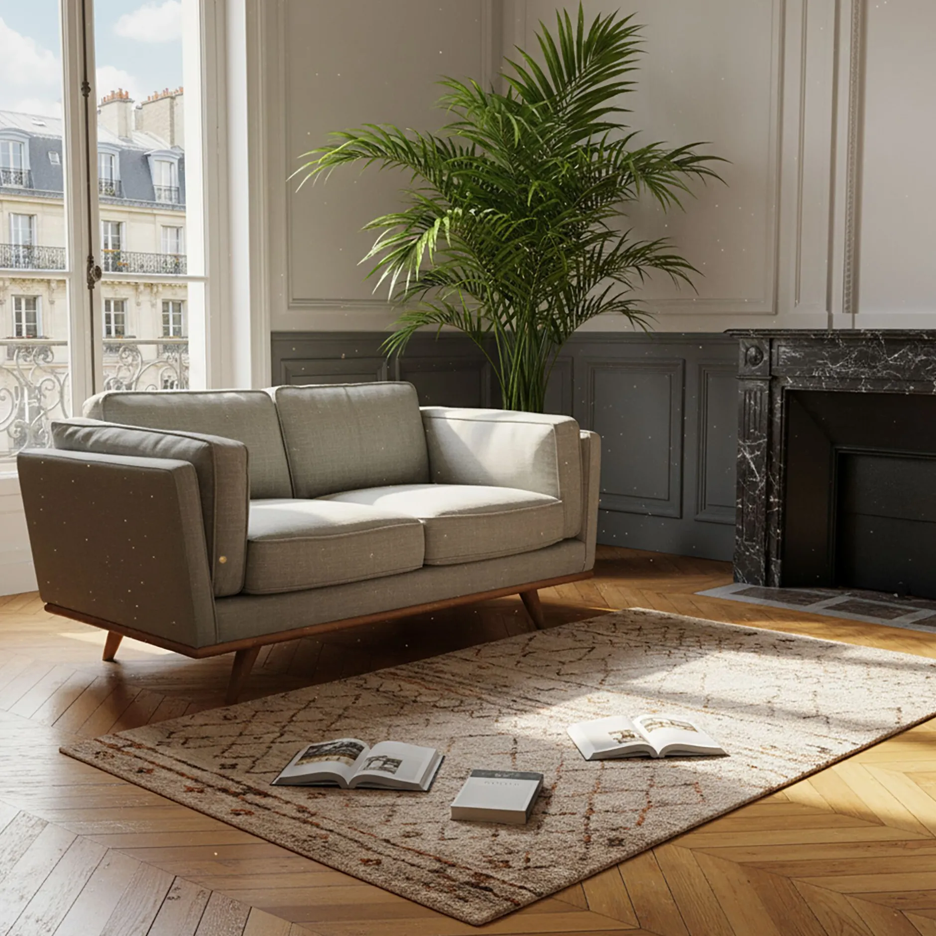 Canapé En Lin|Canapé En Tissu*alinea Canapé 2 places fixe en tissu Beige