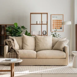 Canapé 3 Places*alinea Canapé 3 places fixe en tissu - Beige alpilles